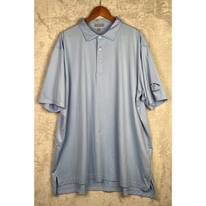 PETER MILLAR Summer Comfort Polo Shirt Mens Size XXL Blue Golf Germantown CC War